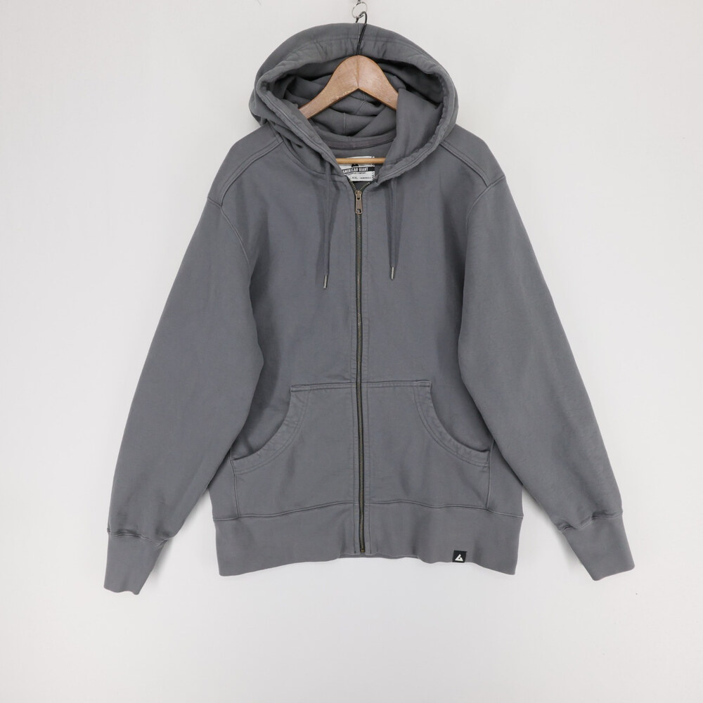 American Giant Classic Full Zip Hoodie Mens XXL Gray Heavyweight Full Zip USA